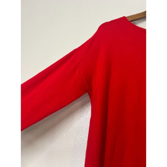 Lola Paris Soft Red Sweater Sz M/L Sequin Holiday Artsy Party Christmas Modal - Picture 2 of 9